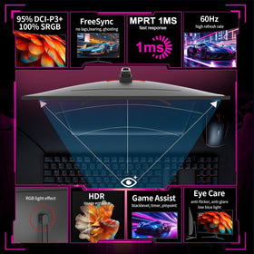 ZZA 32-inch curved monitor delivering immersive visuals for work and play.