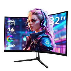 ZZA 32-inch 4K curved monitor for immersive gaming visuals.
