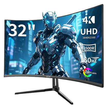 ZZA 32-inch 4K curved monitor delivering immersive gaming and cinema visuals