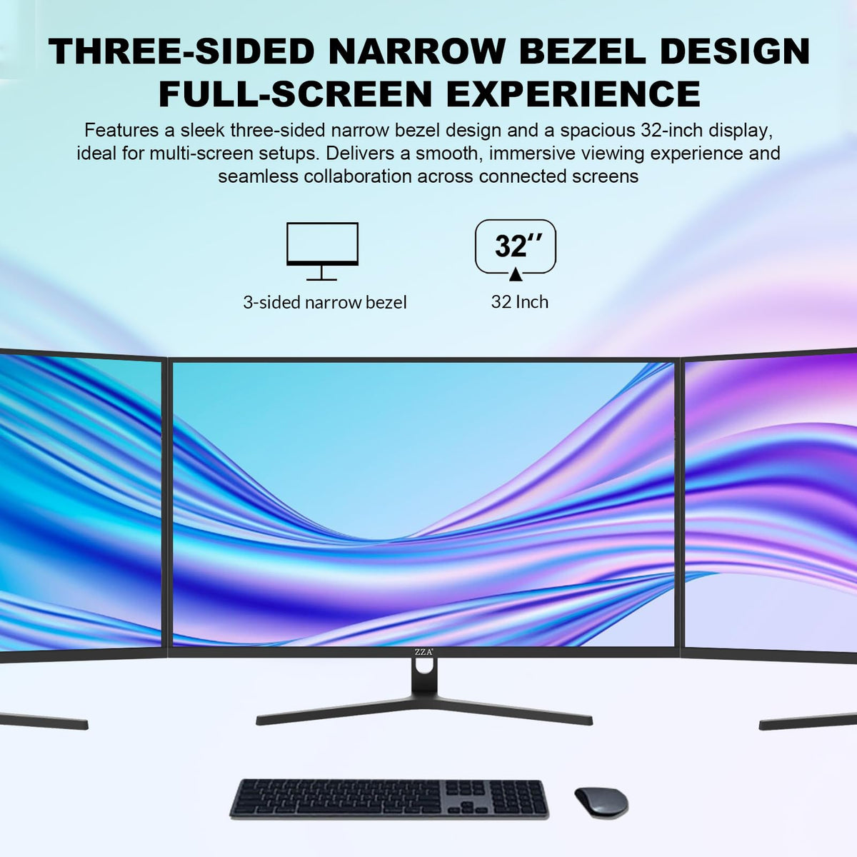 Ergonomic stand with VESA mount for flexible desk setups.