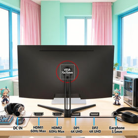 ZZA 32-inch IPS panel delivers vibrant, color-accurate visuals for design work.