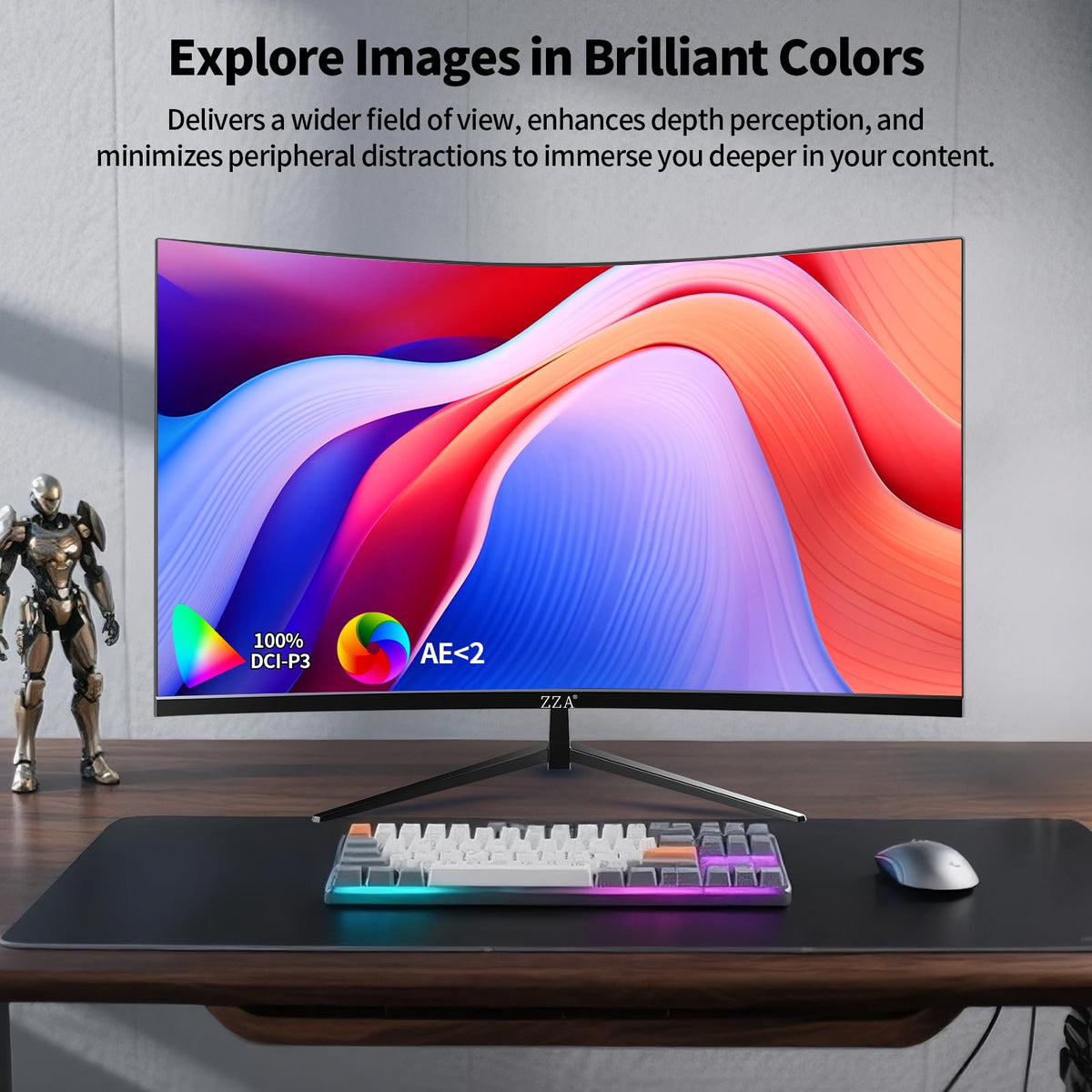 ZZA 32-inch monitor offers multiple ports for versatile device connections.