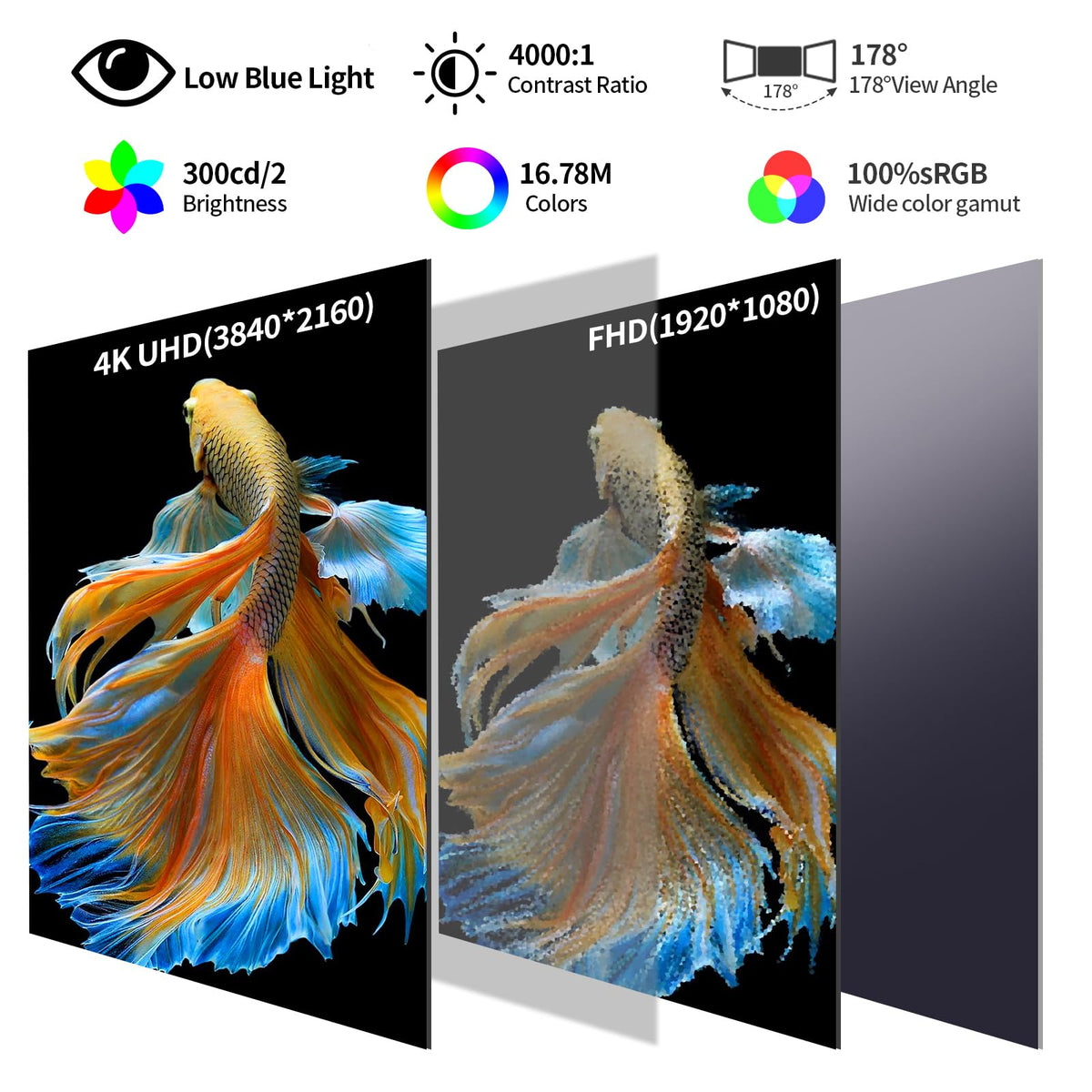 ZZA 32-inch wide color gamut yields vibrant visuals for photo editing.