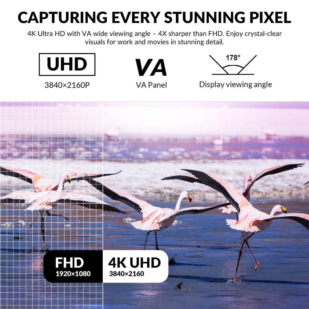 ZZA 32-inch 4K curved monitor side view highlighting slim profile and bezel.
