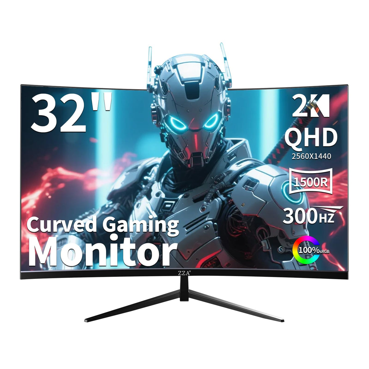 ZZA 32-inch curved gaming monitor delivering immersive curve for fluid gameplay