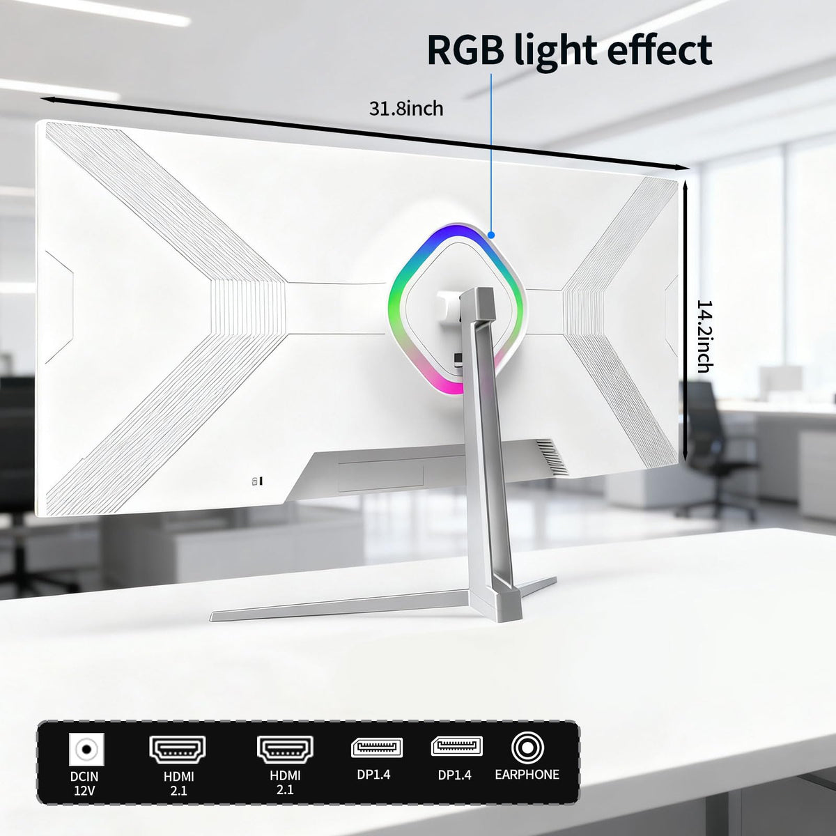 ZZA 34-inch monitor displays smooth gameplay at 180Hz for fast action.