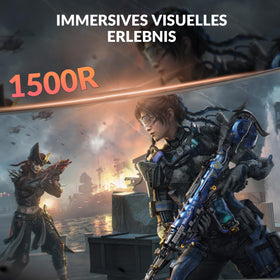 ZZA 49 curved gaming monitor bright visuals with high contrast.