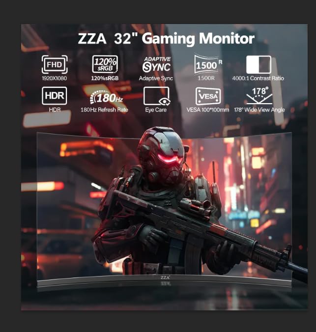 ZZA FHD 1080p display with HDR enhances clarity and color depth.