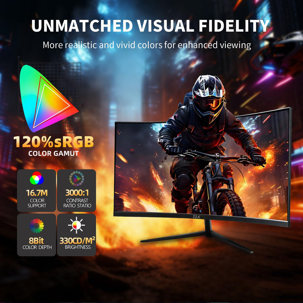 ZZA FreeSync reduces tearing for fluid action.