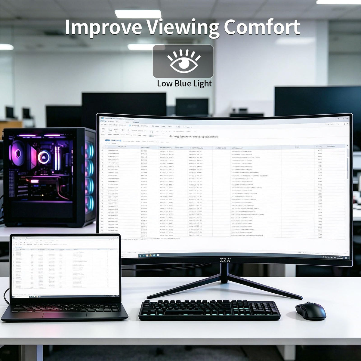 ZZA HDMI and DP connectivity simplifies plugging in PCs consoles and laptops