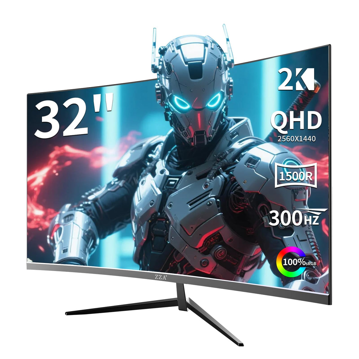 ZZA QHD 2560x1440 display with sharp detail for gaming and multitasking