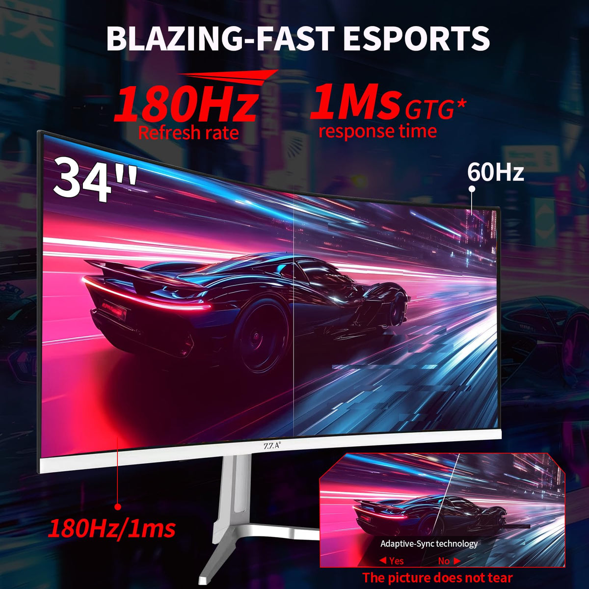 ZZA monitor with 4000:1 contrast for deep blacks and bright highlights.