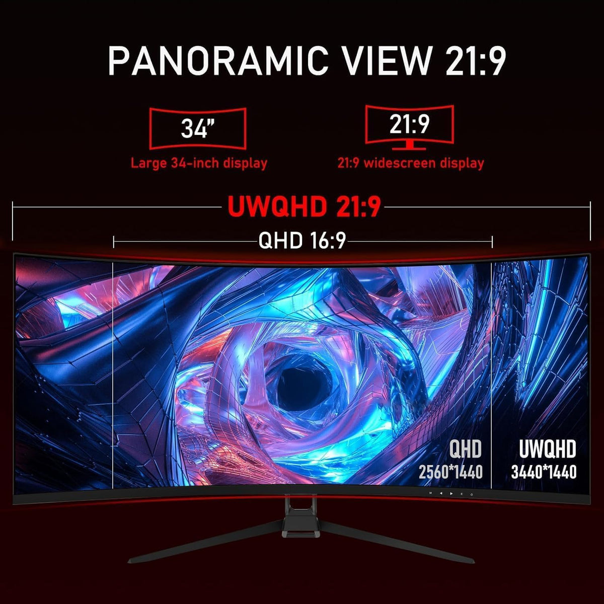 ZZA UltraWide curved monitor 1ms GTG focus demonstrates sharp motion and responsiveness