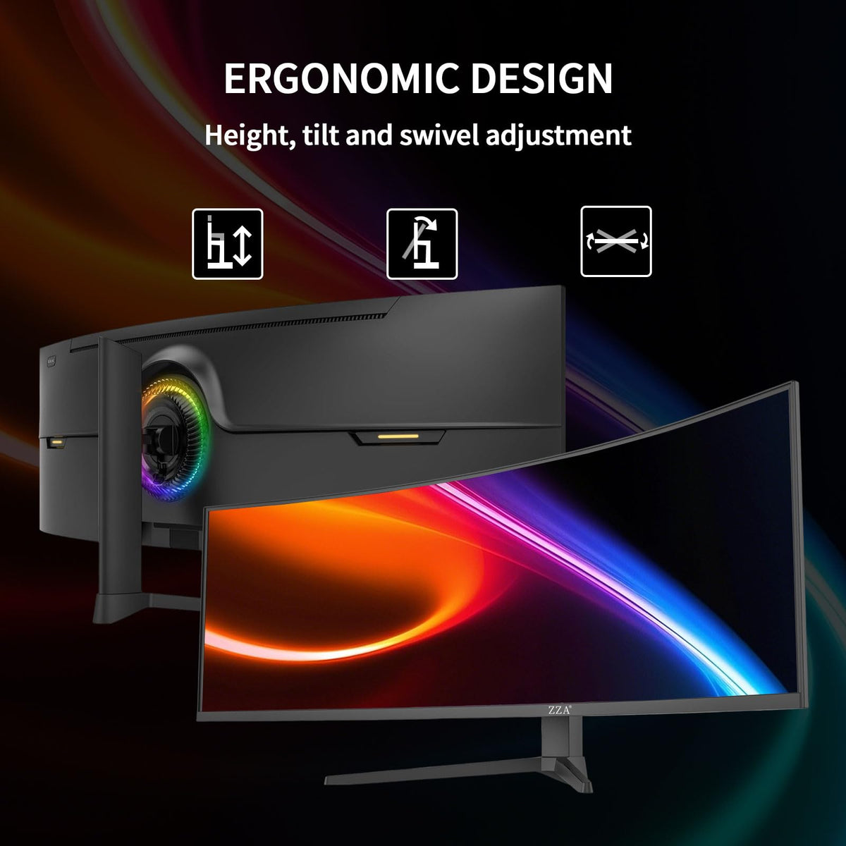 ZZA Ultrawide color coverage 120% sRGB for vibrant content creation