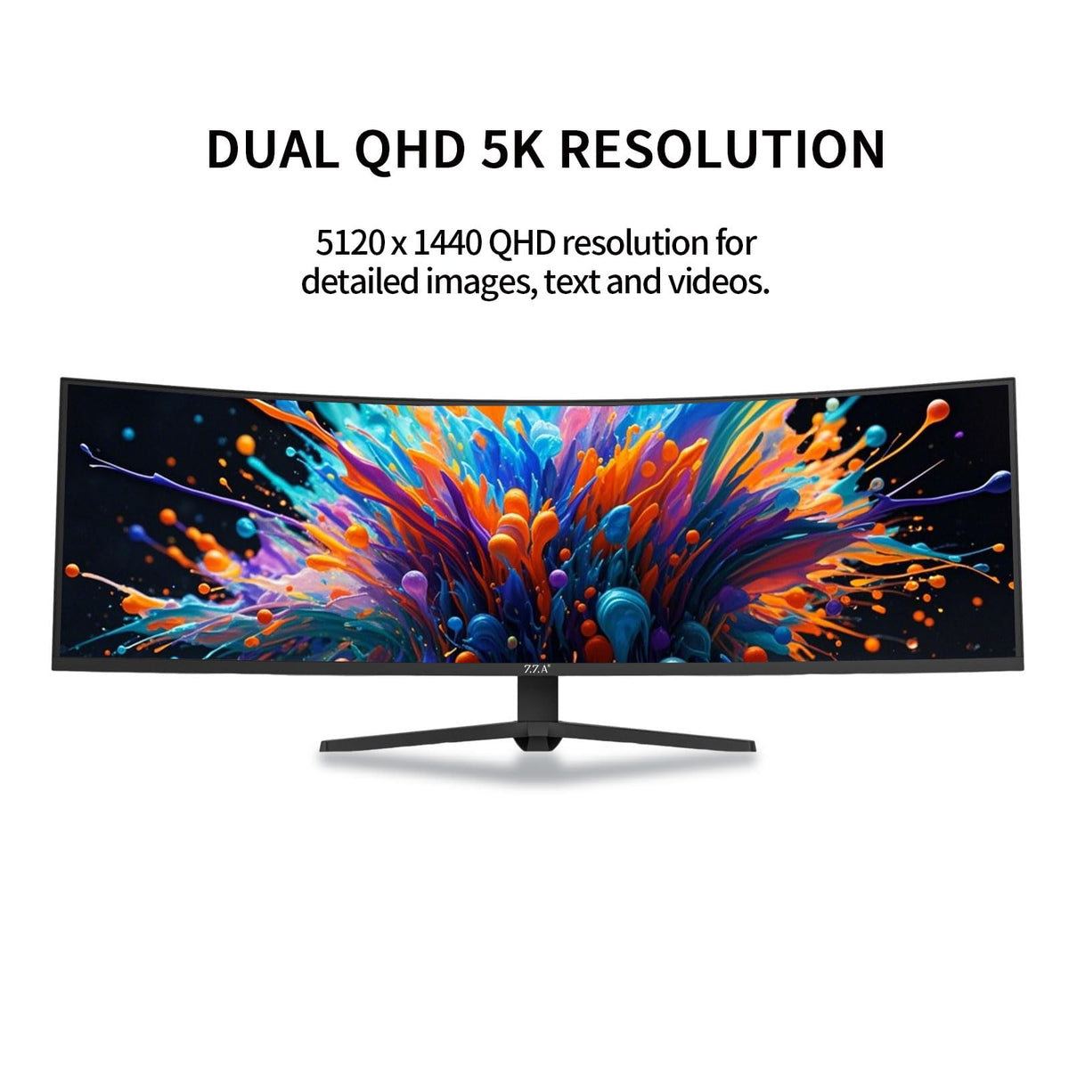 ZZA Ultrawide 49-inch curved monitor showing the 1500R curvature for immersive gaming