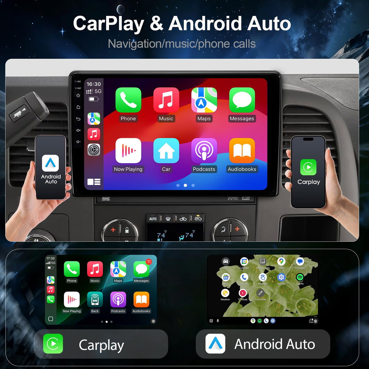 ZZH 64GB car radio Android Auto for seamless connectivity.