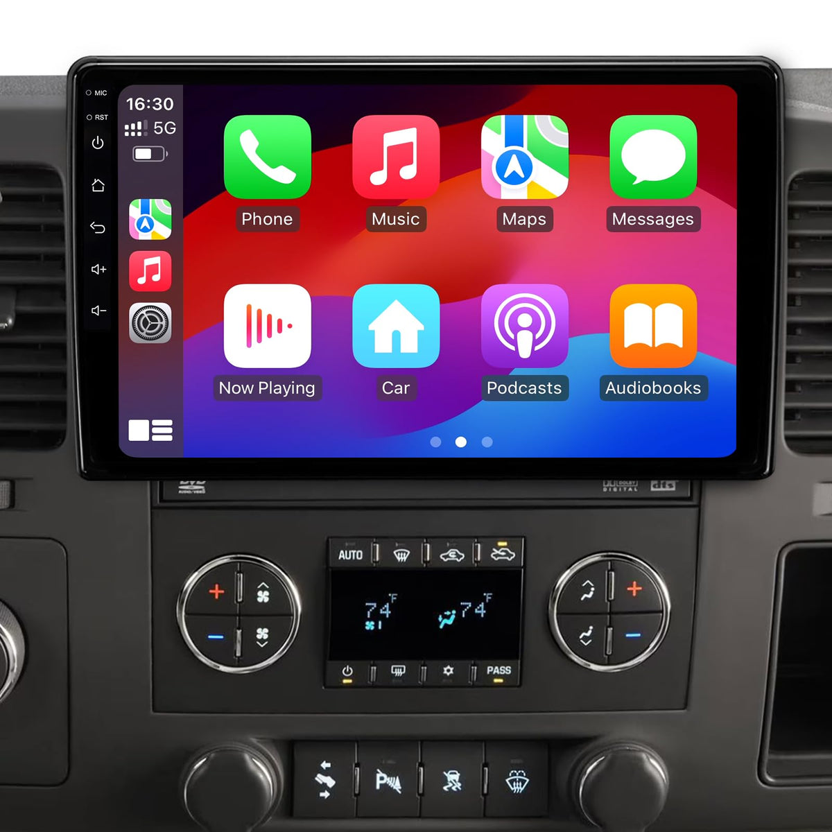 ZZH 64GB car radio home screen shows apps for quick access.
