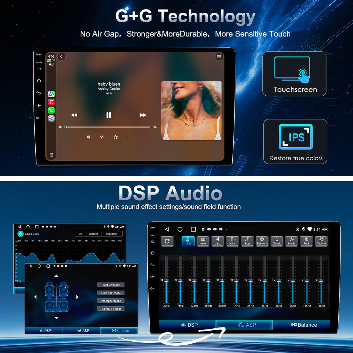 ZZH 64GB car radio navigation apps for route planning.