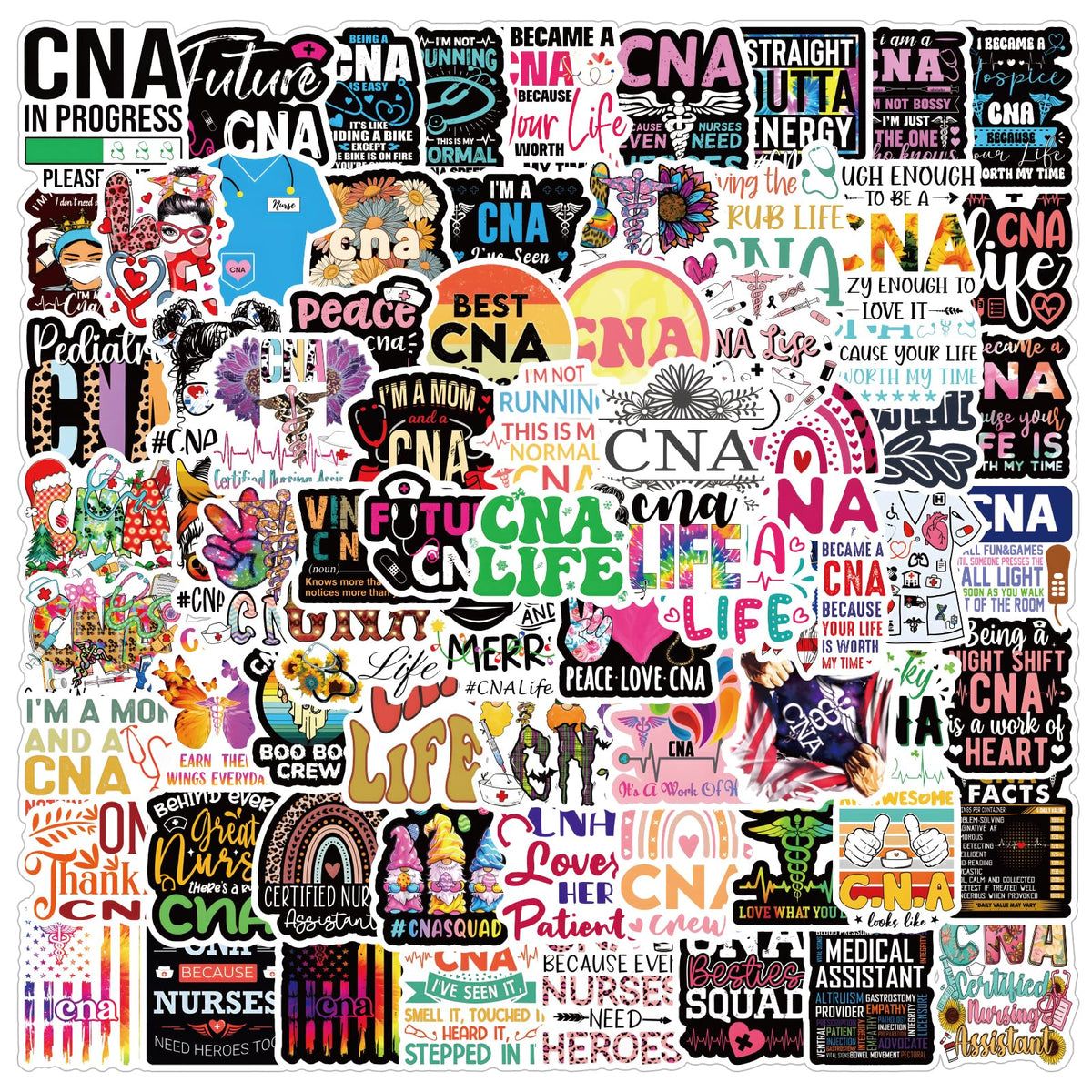 ZZHIYUN 120pcs sticker pack variegated designs for personalized accessories