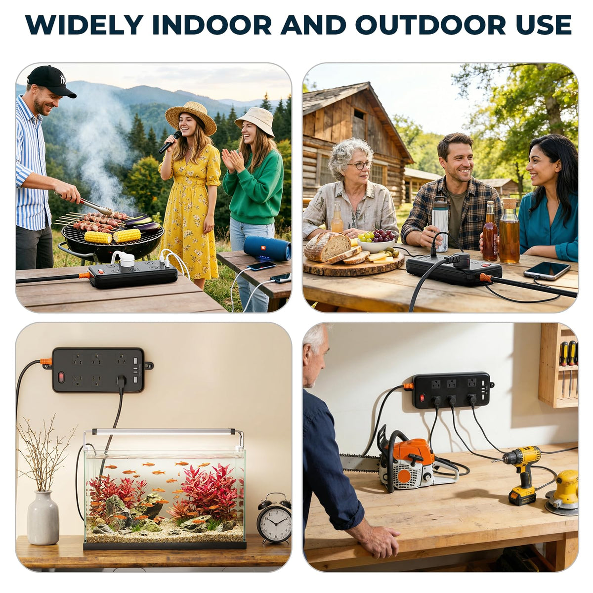 ZZJ powering garden tools while charging a phone, versatile outdoor and indoor use