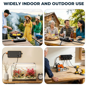 ZZJ powering garden tools while charging a phone, versatile outdoor and indoor use