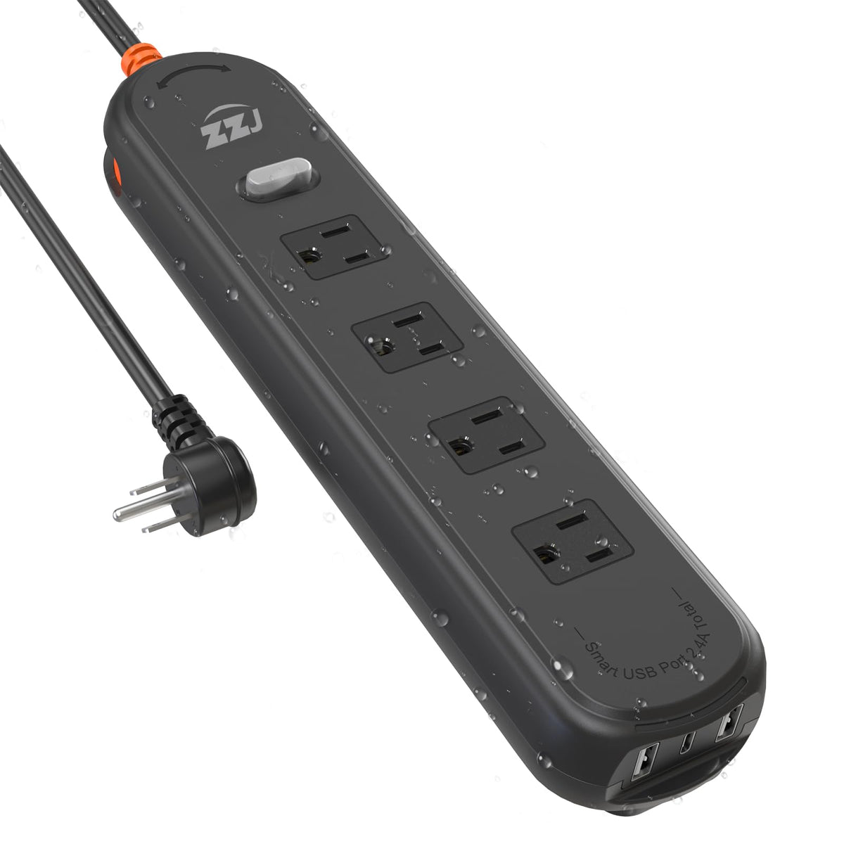 ZZJ front view showing four AC outlets and USB ports for versatile outdoor power