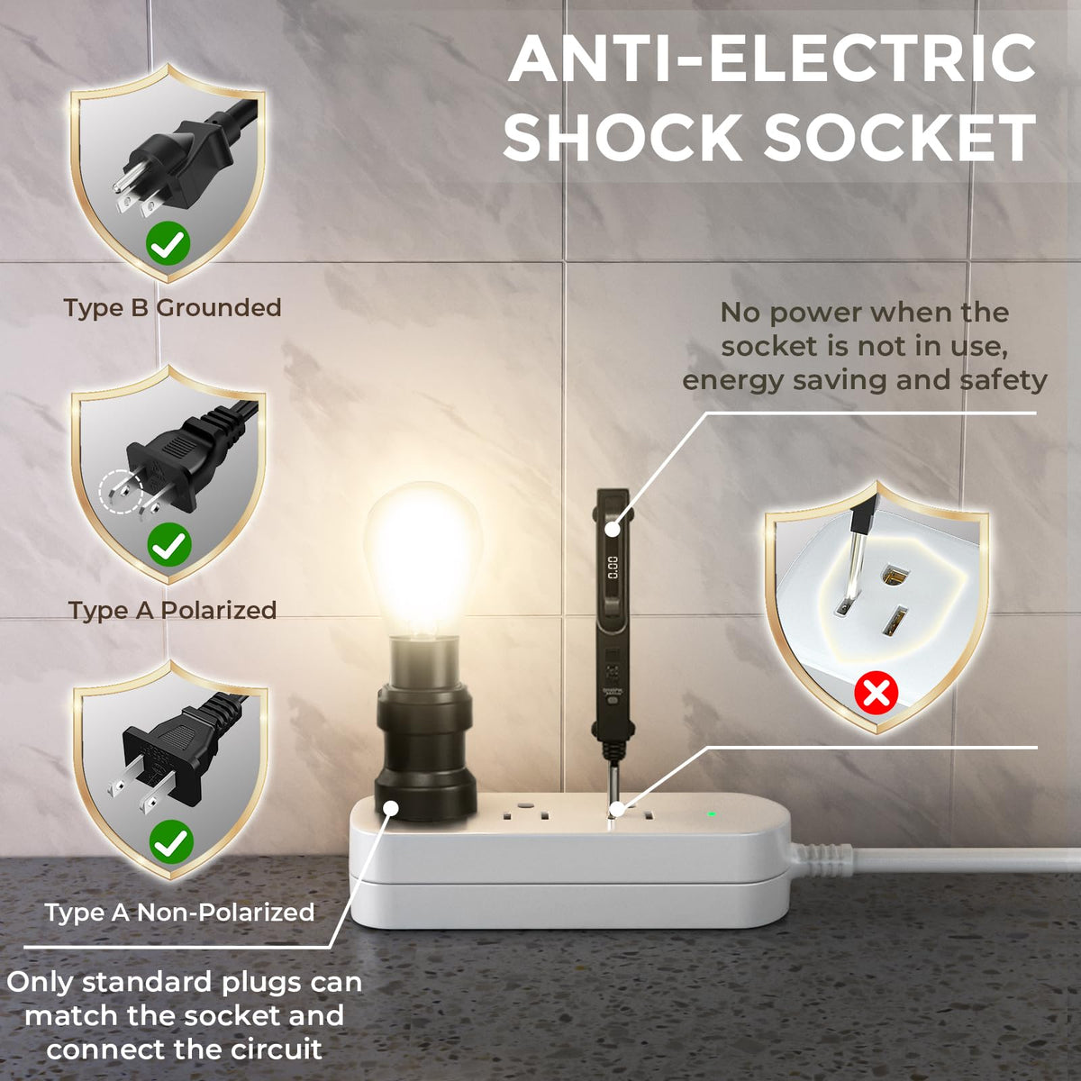ZZJ outdoor power strip safety lock prevents accidental energizing.