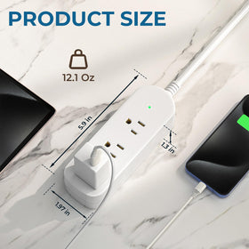 ZZJ outdoor power strip with three outlets supports multiple devices outdoors.