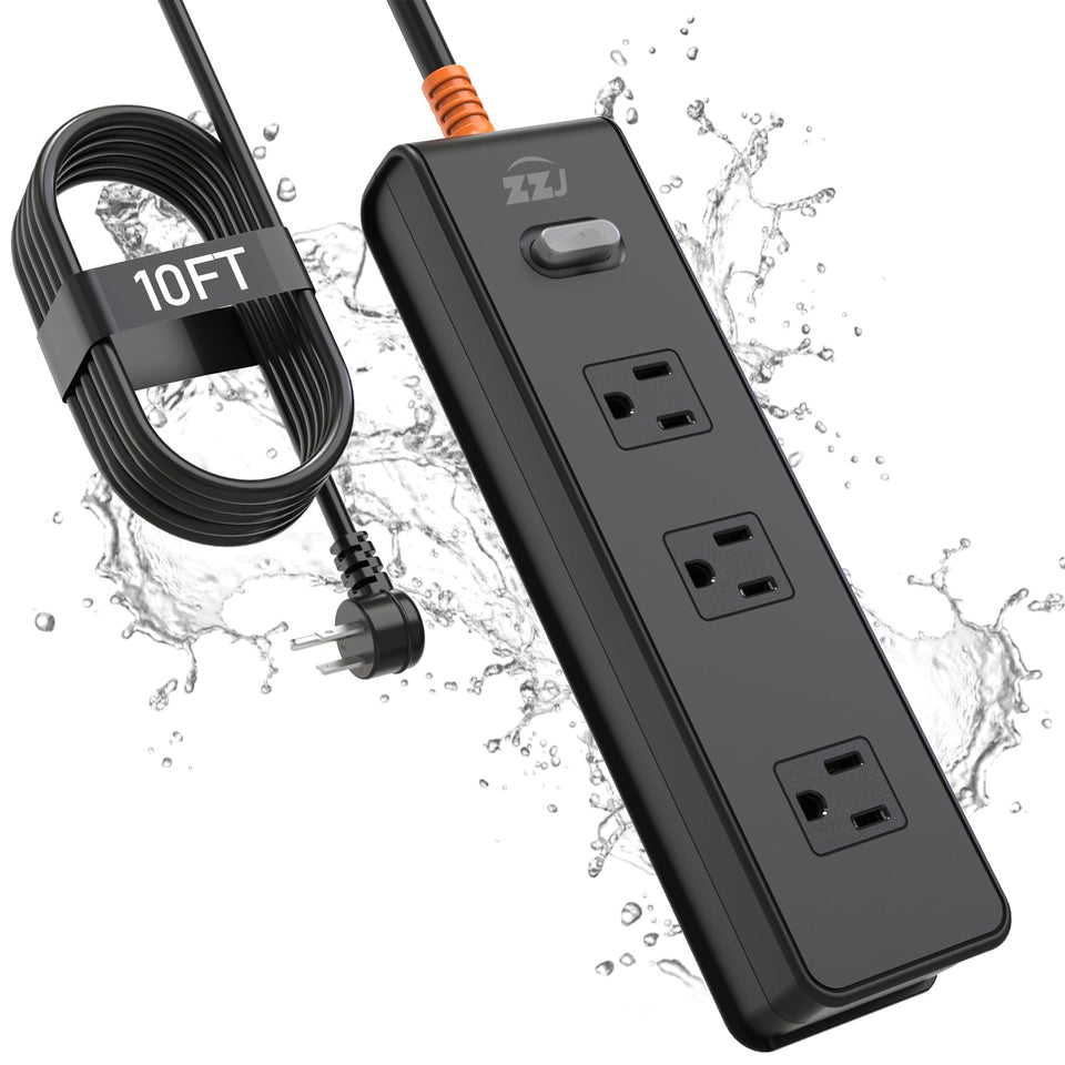 ZZJ outdoor power strip with weatherproof outlets for rain-ready outdoor use