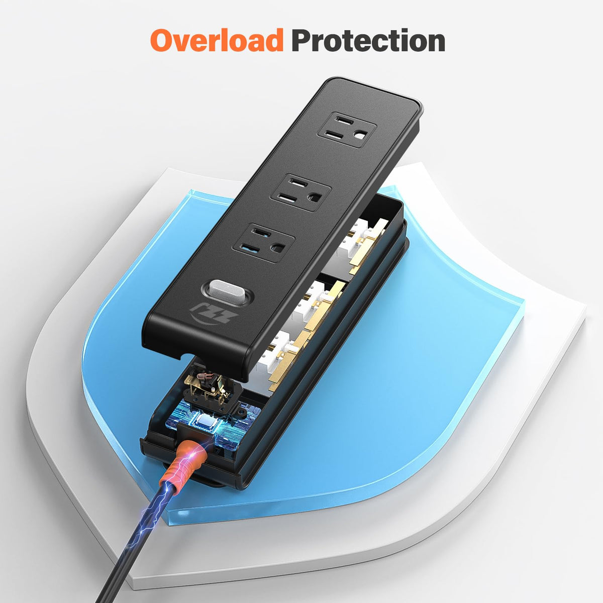 ZZJ wall-mountable surge strip saves space in patios and garages