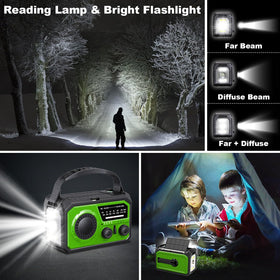 ZZMICHP compact green emergency radio ready for camping