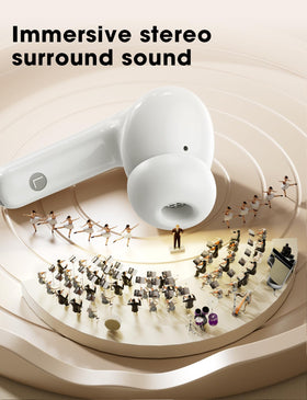 ZZU earbuds in charging case demonstrating real-time power updates.