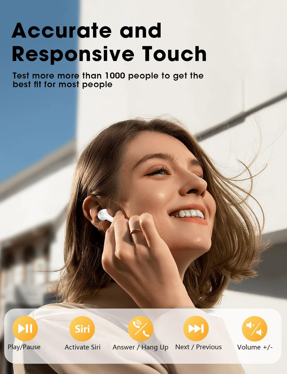 ZZU touch controls manage music and calls with a tap.